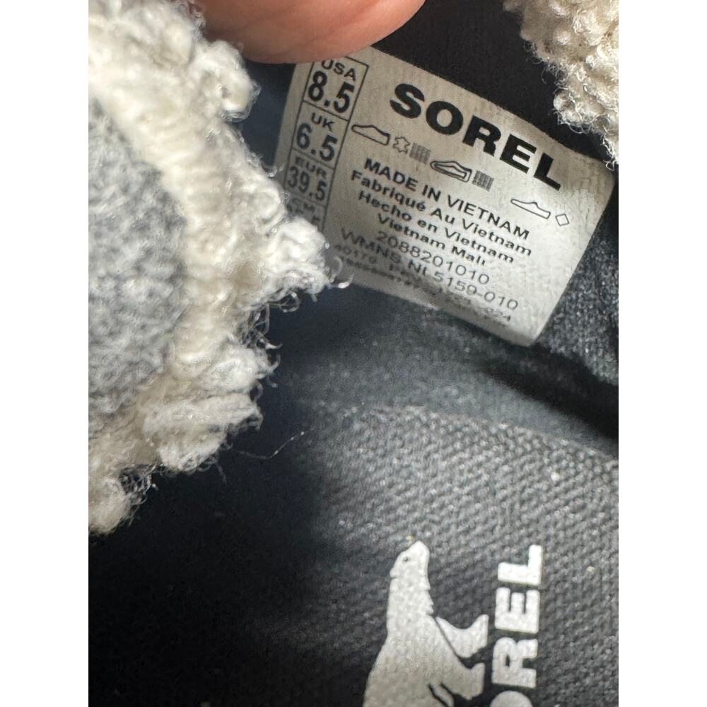 Sorel Out 'N About IV Mid Sneakers Womens 8.5 Black/Sea Salt Waterproof Mid Top - Picture 15 of 15